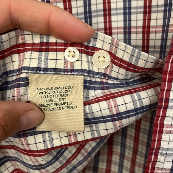 VTG St John’s Bay•100% Cotton Blue Red Plaid Short Sleeve, Men’s Size M - Picture 5 of 7